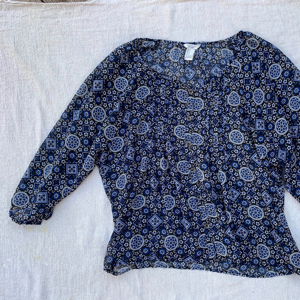 Blue Paisley American Eagle Blouse